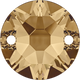 Swarovski Sew-On 3288 10mm Crystal Golden Shadow (001 GSHA)