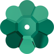 Crystal Sew-on 3700 - 8mm, Emerald (205) Unfoiled, 6pcs