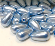 Swarovski Pearl 5816 - 15x8mm, Light Blue (302), Half Drilled, 4pcs