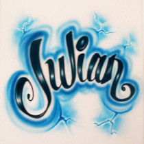 Cursive Name Outlined Cracks Airbrush Shirt