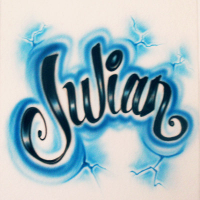 Cursive Name Outlined Cracks Airbrush Shirt