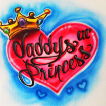 Daddys Princess Heart Crown Airbrush shirt