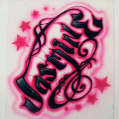 Diagonal Name Airbrush Shirt