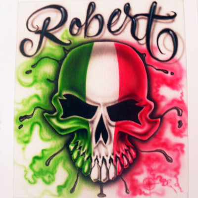 Mexican Flag Skull Airbrush shirt