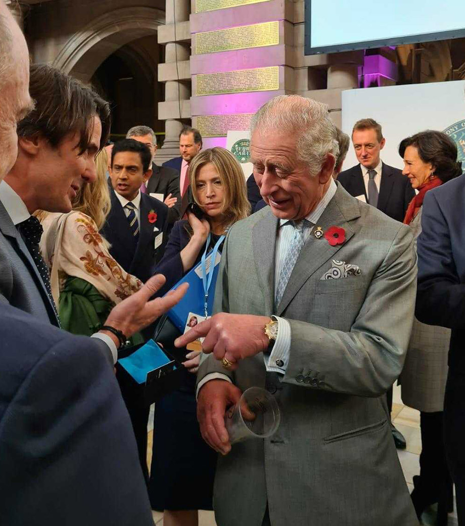 Prince Charles At COP26 HRH Terra Carta With Lyfecycle Degrading Plastic Bracelet