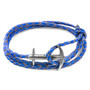 Anchor & Crew Royal Blue Admiral Anchor Silver and Braided Leather Bracelet