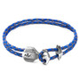 Anchor & Crew Royal Blue Delta Anchor Silver and Braided Leather Bracelet