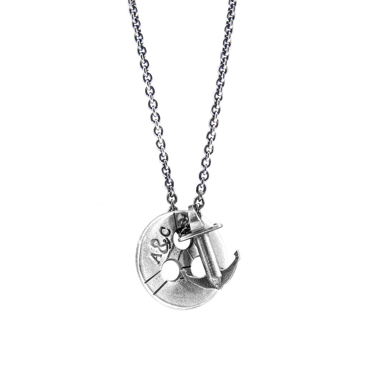 Anchor & Crew Lerwick Pulley Silver Necklace Pendant