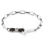 Anchor & Crew Dark Brown Frigate Silver and Flat Leather Bracelet