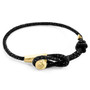 Anchor & Crew Raven Black Dundee 9ct Yellow Gold and Stingray Leather Bracelet
