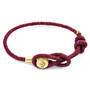Anchor & Crew Bordeaux Red Dundee 9ct Yellow Gold and Stingray Leather Bracelet