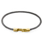 Anchor & Crew Shadow Grey Talbot 9ct Yellow Gold and Stingray Leather Bracelet