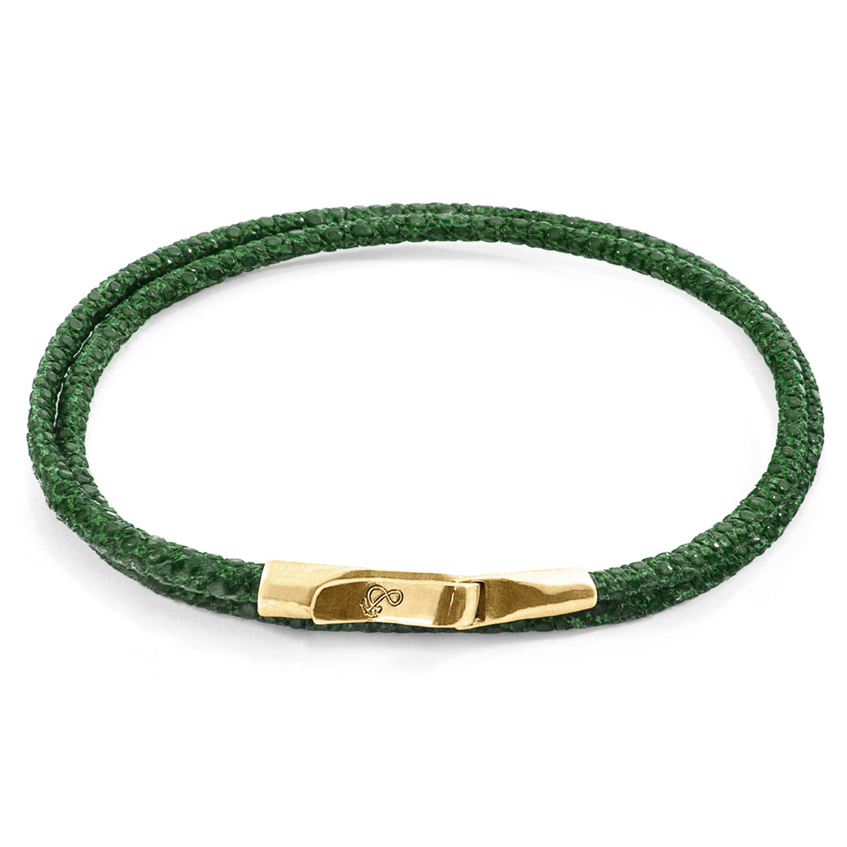 gold bracelet with leather