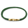Anchor & Crew Racing Green Liverpool 9ct Yellow Gold and Stingray Leather Bracelet