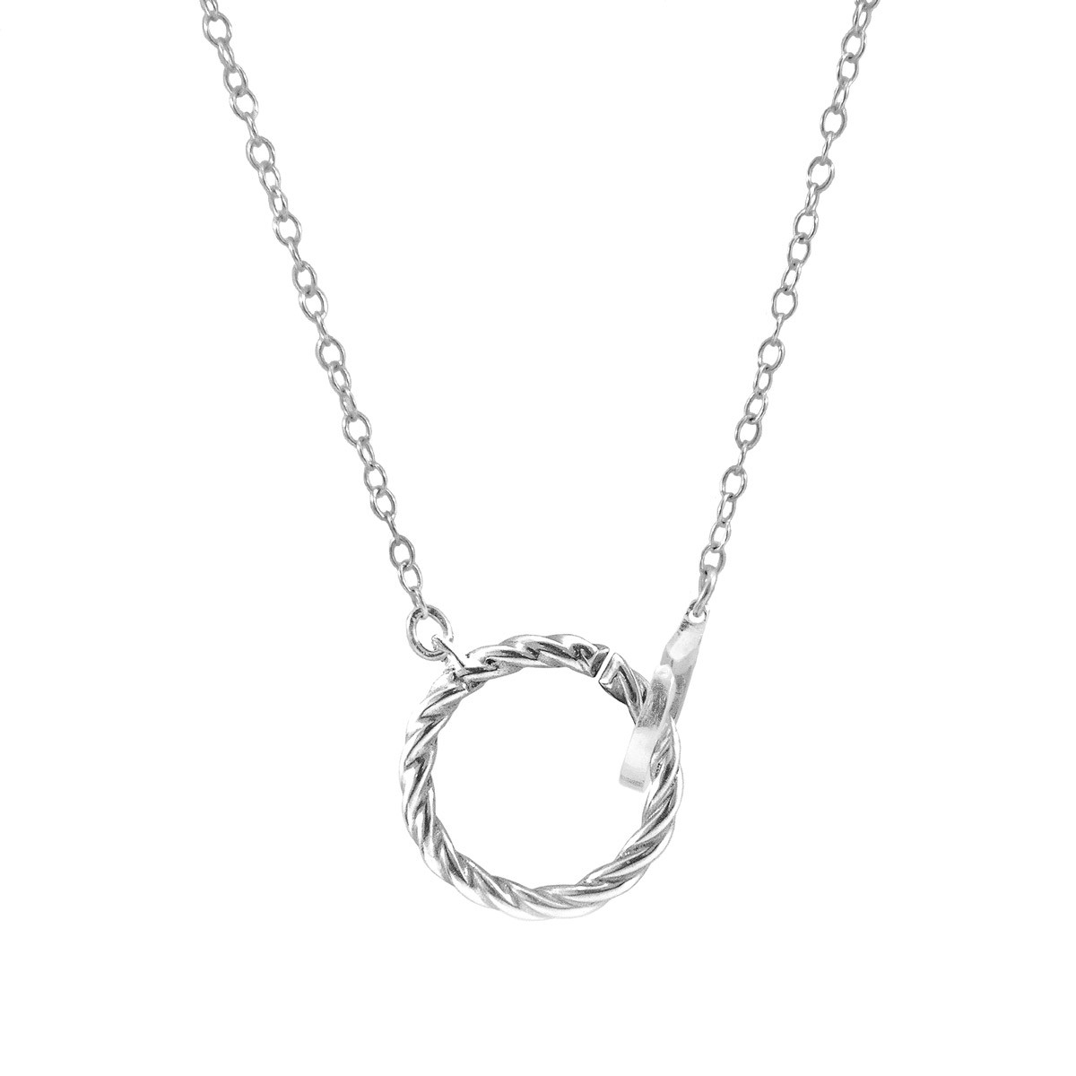 Anchor & Crew Twirled Rope Link Paradise Silver Necklace Pendant