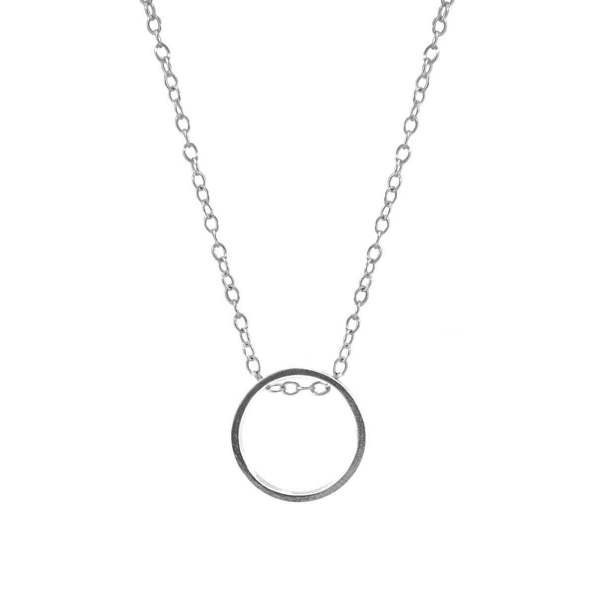 Anchor & Crew Abbott Round Mini Geometric Silver Necklace Pendant