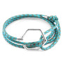 Anchor & Crew Turquoise Blue Storey Silver and Braided Leather Bracelet
