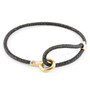 Anchor & Crew Shadow Grey Blake 9ct Yellow Gold and Stingray Leather Bracelet