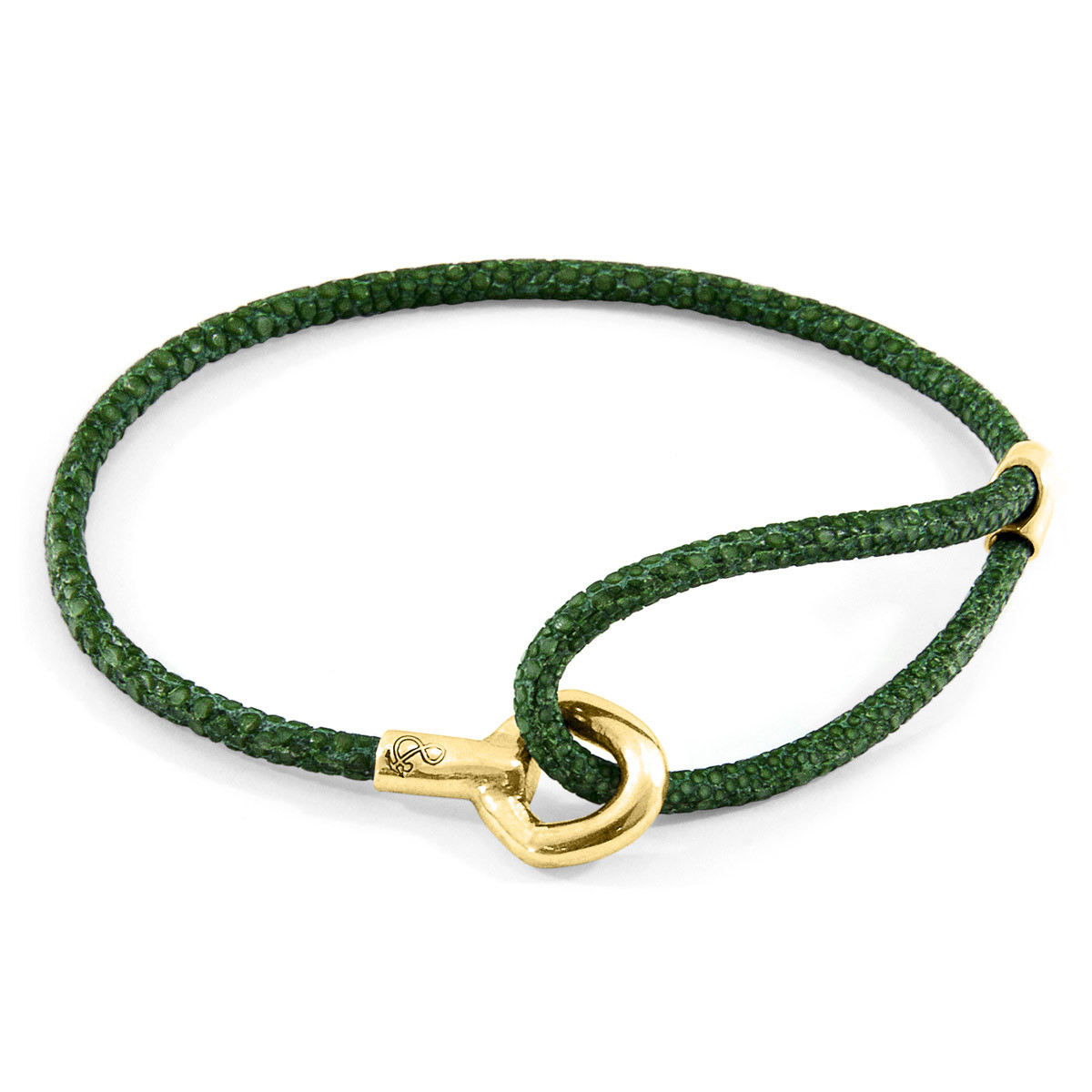 Racing Green Blake 9ct Yellow Gold and Stingray Leather Bracelet ...