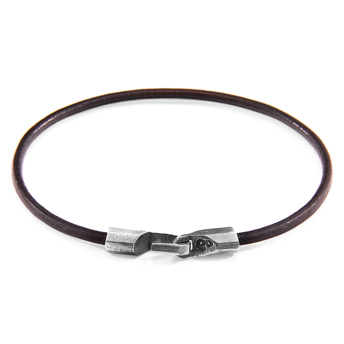 Mocha Brown Talbot Silver and Round Leather Bracelet