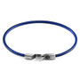 Anchor & Crew Azure Blue Talbot Silver and Round Leather Bracelet