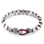 Anchor & Crew Red Bordeaux Brixham Maxi Silver and Round Leather Bracelet