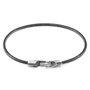 Anchor & Crew Shadow Grey Talbot Silver and Round Leather Bracelet