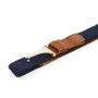 Anchor & Crew Navy Braid Harleck Leather and Nickel Belt