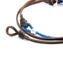 Anchor & Crew Blue Noir Conway Silver and Rope Eyewear Strap w/ Dark Brown Leather