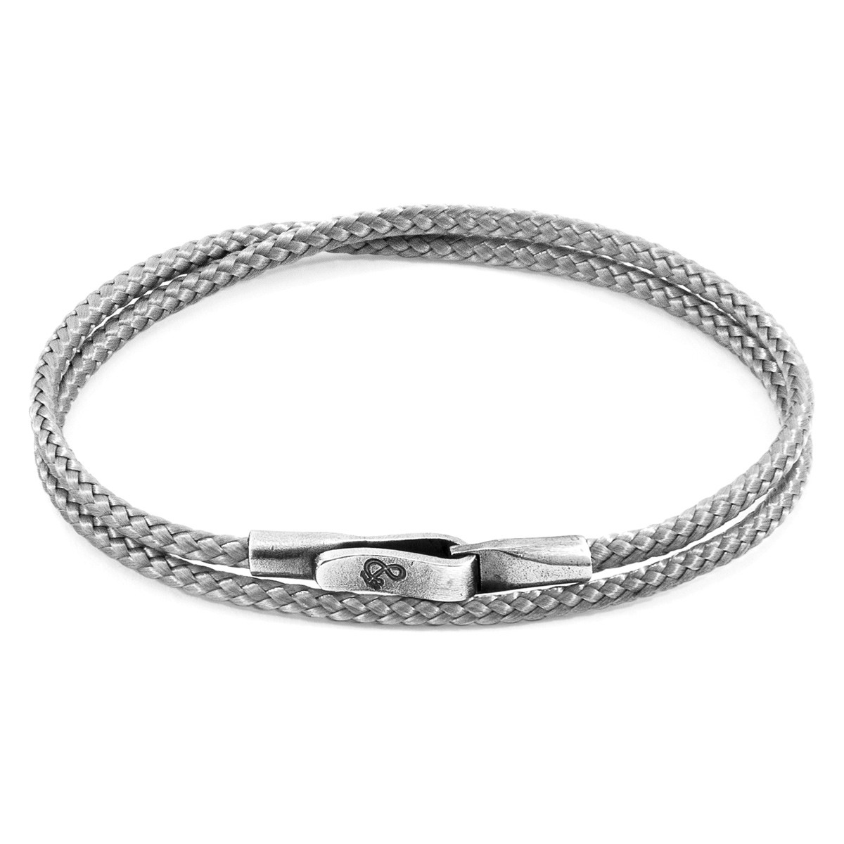 Anchor & Crew Classic Grey Liverpool Silver and Rope Bracelet