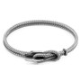 Anchor & Crew Classic Grey Padstow Silver and Rope Bracelet