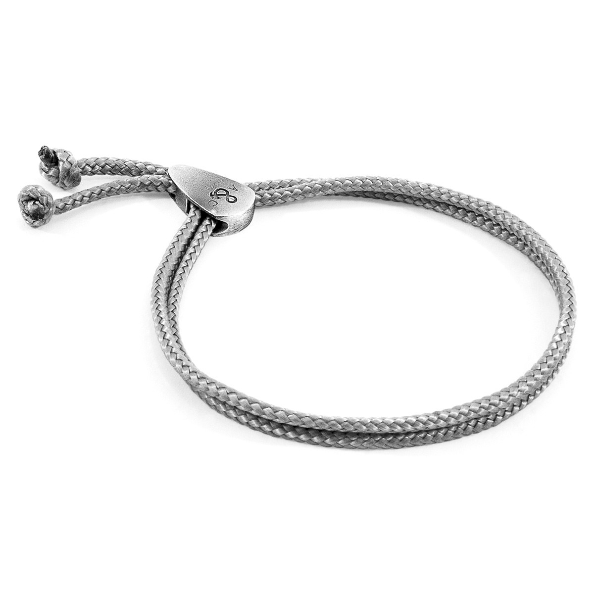 Anchor & Crew Classic Grey Pembroke Silver and Rope Bracelet