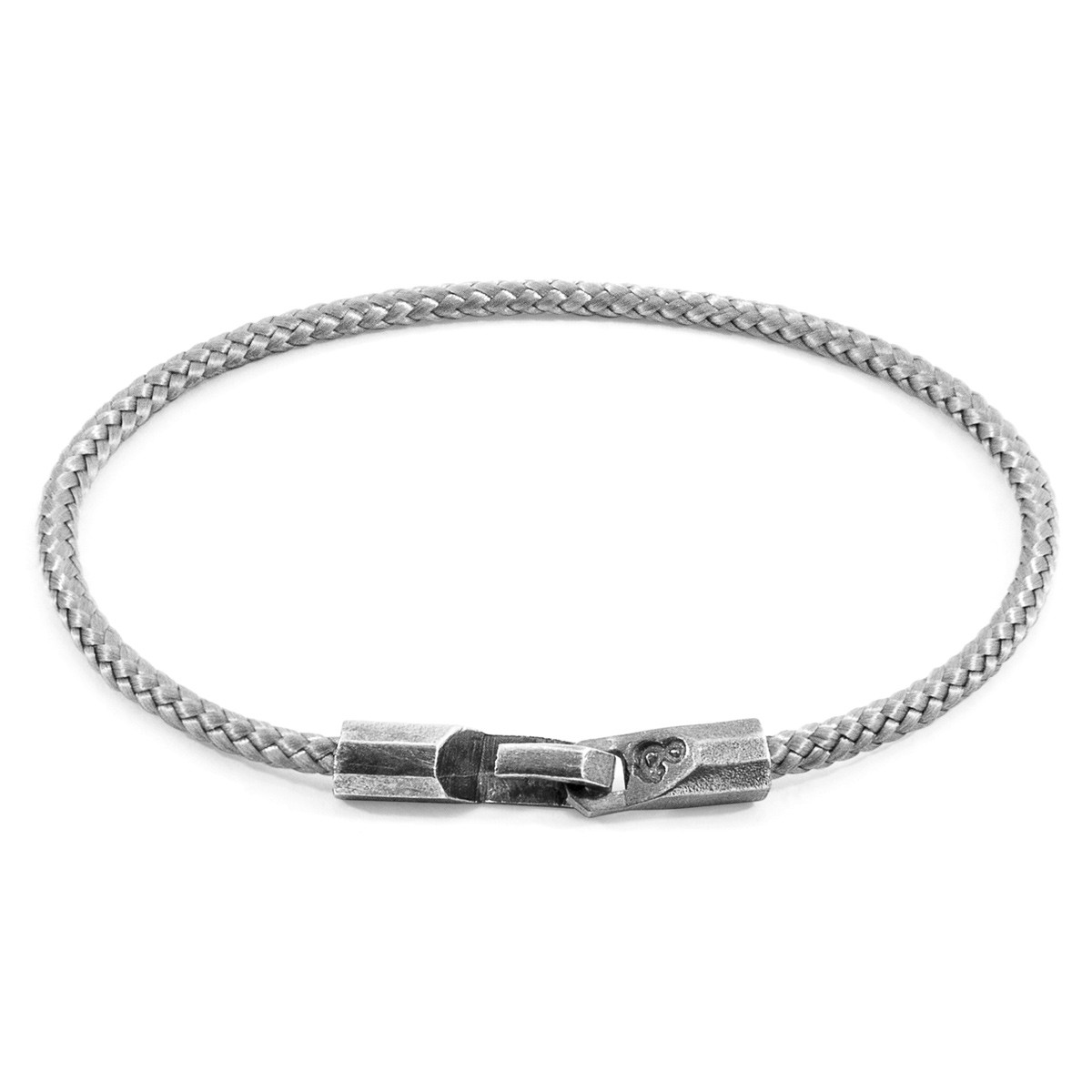 Anchor & Crew Classic Grey Talbot Silver and Rope Bracelet 