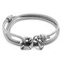 Anchor & Crew Classic Grey Clyde Anchor Silver and Rope Bracelet