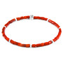 Anchor & Crew Red Bamboo Coral (Imitation) Tekapo Silver and Stone Bracelet