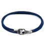 Anchor & Crew Navy Blue Tenby Silver and Rope Bracelet 