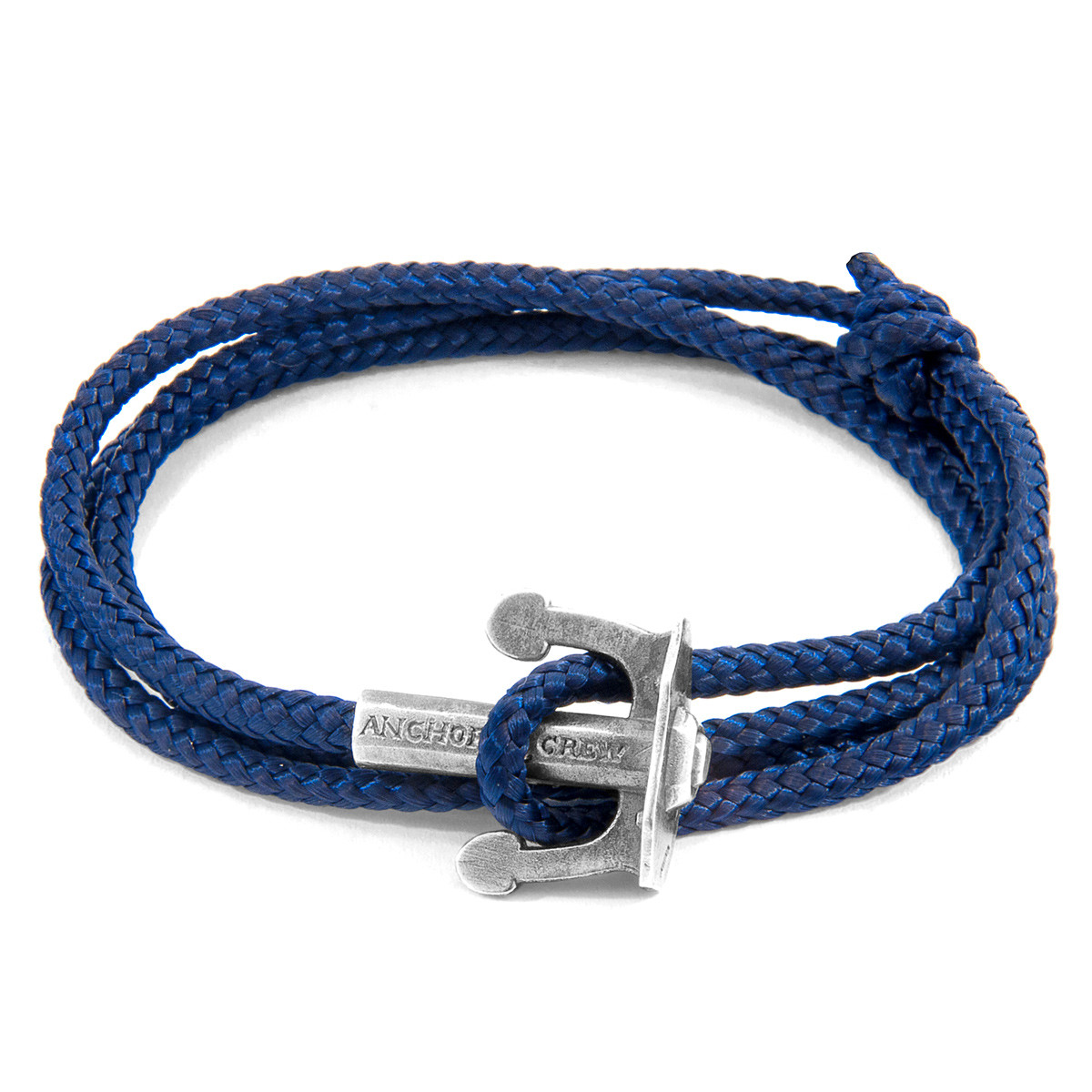Navy Blue Union Anchor Silver and Rope Bracelet