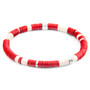 Anchor & Crew Red Malawi Silver and Vinyl Disc Bracelet