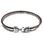 Anchor & Crew Mocha Brown Staysail Mast Silver and Round Leather Bracelet 