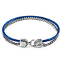 Anchor & Crew Azure Blue Crossjack Mast Silver and Round Leather Bracelet 