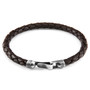 Anchor & Crew Cacao Brown Skye Silver and Braided Leather Bracelet