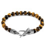 Anchor & Crew Brown Tigers Eye Tinago Silver and Stone Beaded Bracelet