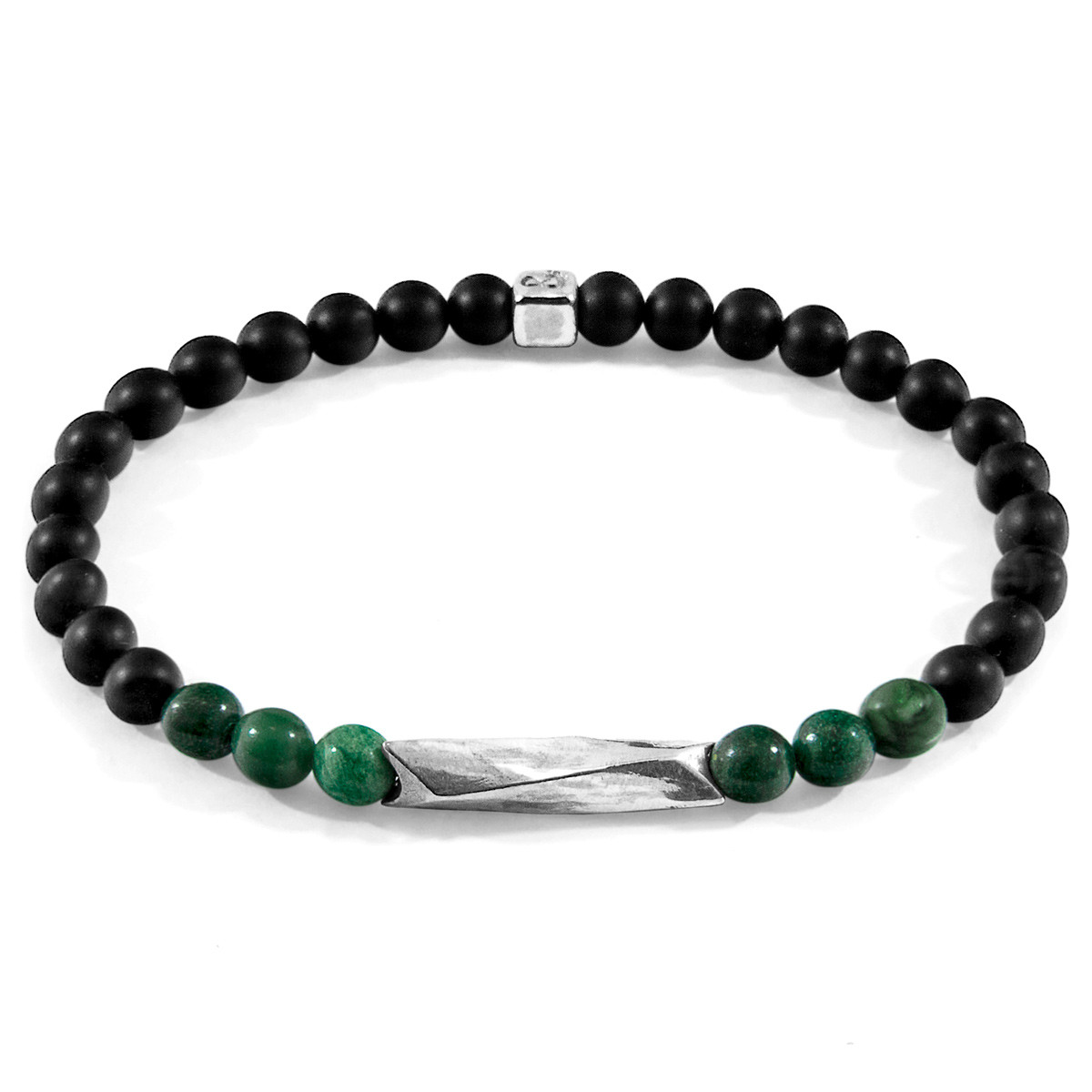 Green Jade Orinoco Silver and Stone Bracelet