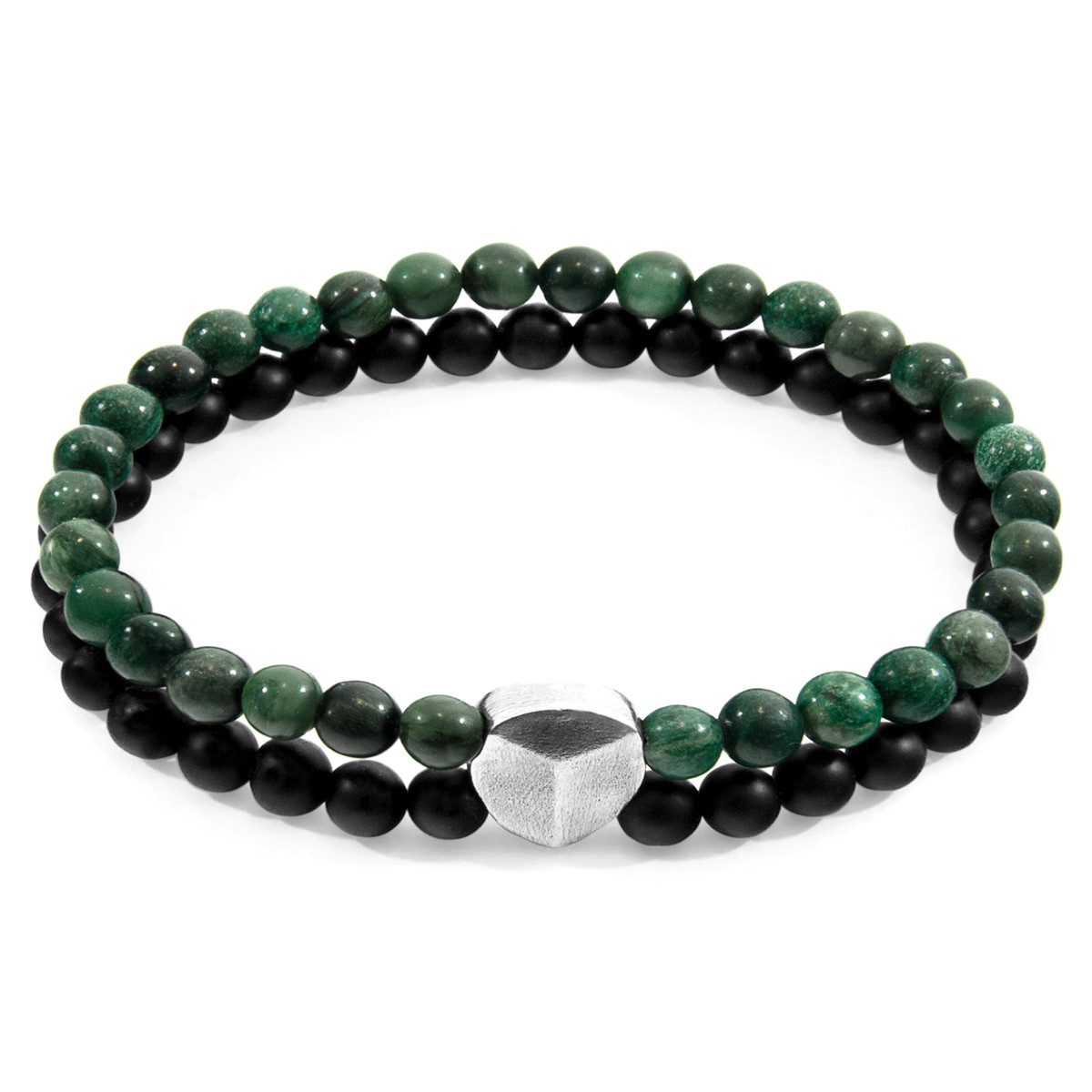 Green Jade Iguazu Silver and Stone Bracelet