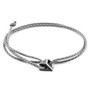 Anchor & Crew Classic Grey Arthur Silver and Rope SKINNY Bracelet