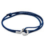 Anchor & Crew Navy Blue Charles Silver and Rope SKINNY Bracelet
