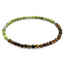 Anchor & Crew Brown Tigers Eye and Green Jade Alexander Silver and Stone SKINNY Bracelet