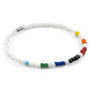 Anchor & Crew Multicoloured - White Edgar Silver and Glass SKINNY Bracelet