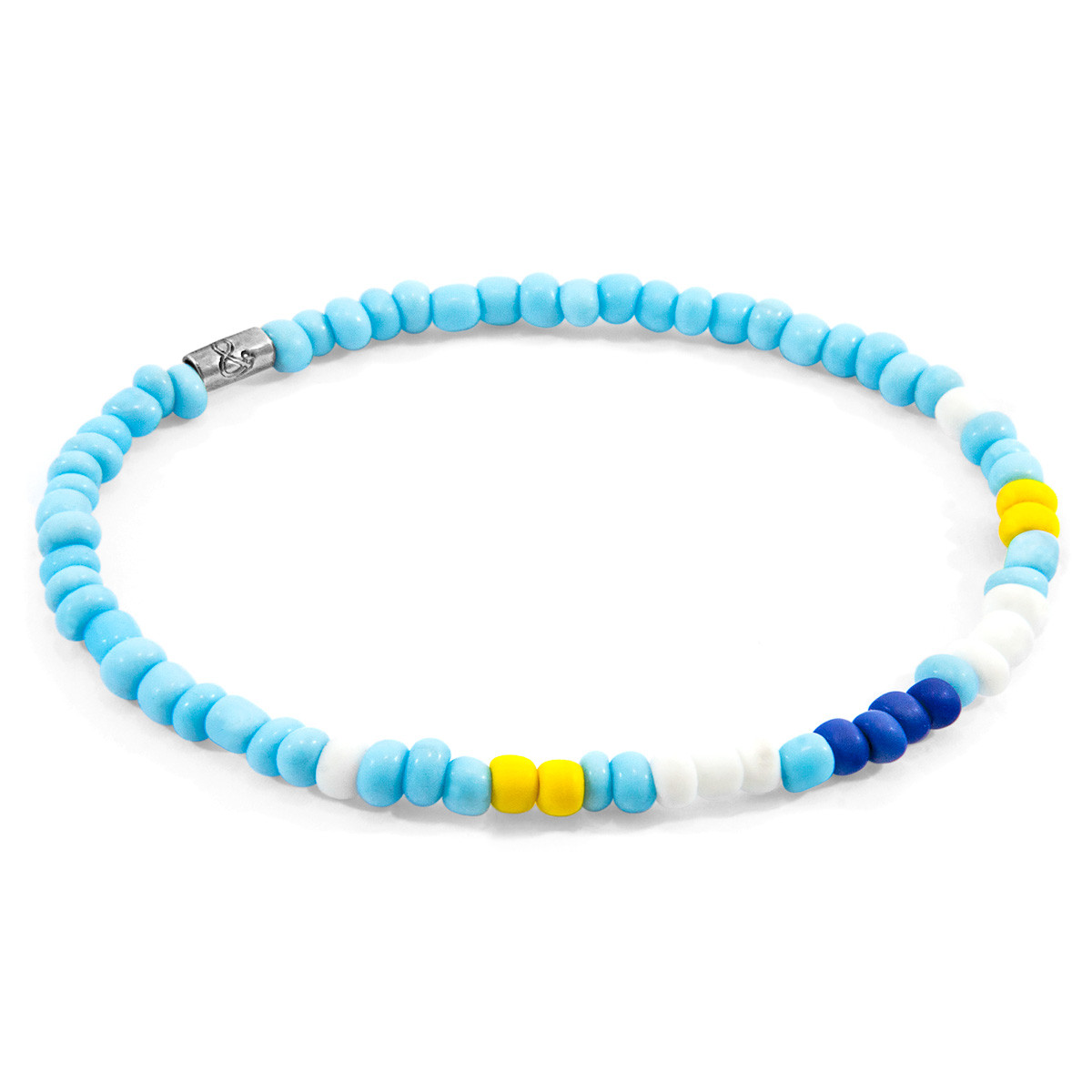 Blue - Turquoise Edgar Silver and Glass SKINNY Bracelet
