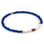 Anchor & Crew Red - Blue Henry Silver and Glass SKINNY Bracelet